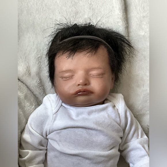 NEW Handmade Hyper Realistic Preemie Newborn Sleeping Reborn Doll with Nuk - Picture 7 of 11